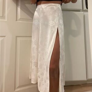 Ivory Wilfred midi satin floral skirt from Artizia